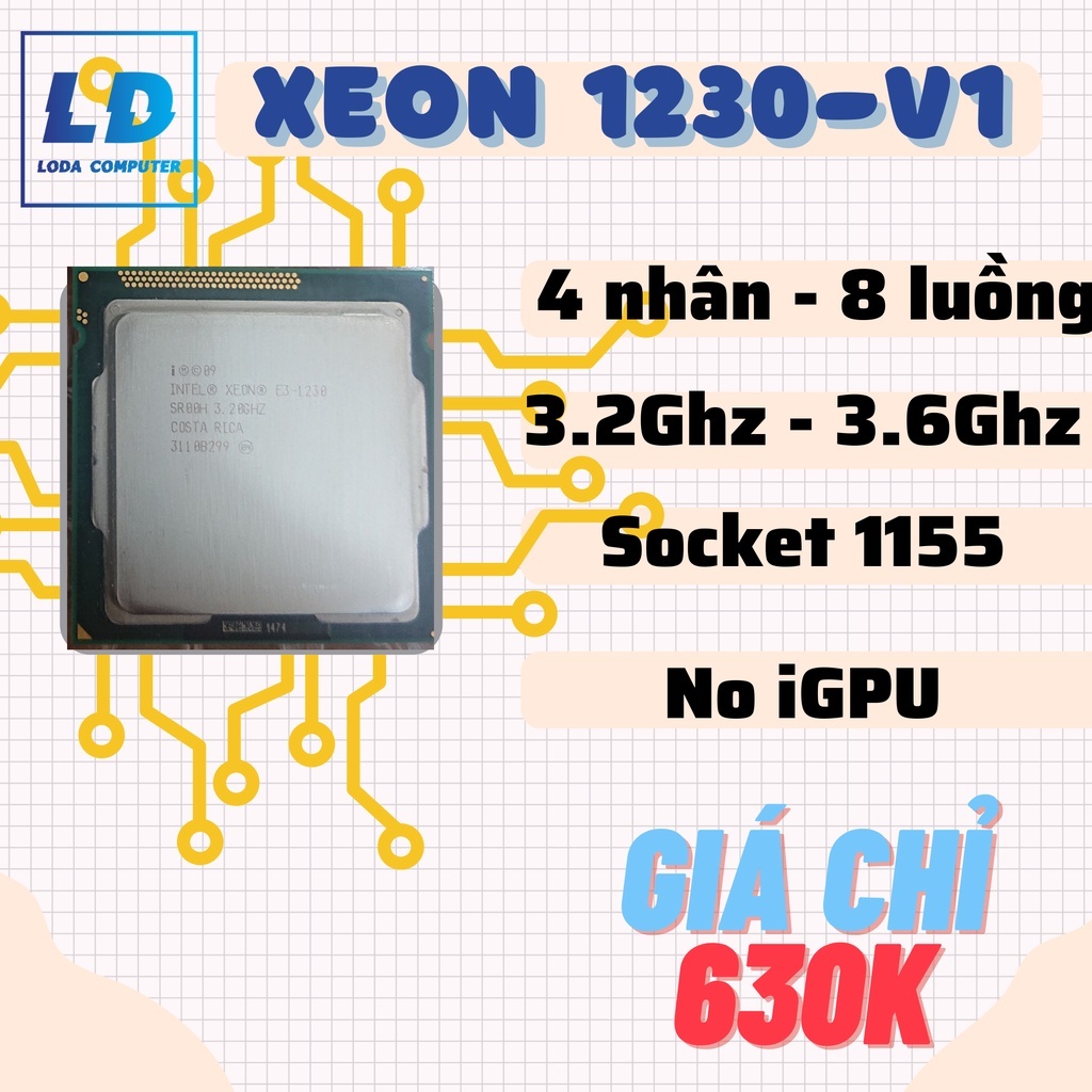 Bộ vi xử lý cho sever - CPU Intel Xeon E3-1230 - 3.2GHz - 8MB Cache