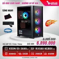 Xeon E5-2680V4 | Ram 32GB DDR4 | VGA AMD Radeon RX580 UNIKA | SSD NVMe 256GB | Main X99 - HD4 OEM