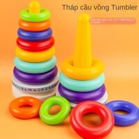 Xếp chồng Joy Giáo dục trẻ em Vòng tháp cầu vồng 0-11 tuổi giáo dục sớm cho trẻ sơ sinh 6 7 8 9 tháng 10 đồ chơi trẻ em