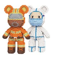 xếp hình bearbrick 32cm mpin (TẶNG BÚA) Đồ chơi xếp hình lắp ráp mô hình cỡ lớn cho bé