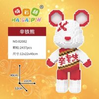 xếp hình bearbrick 40cm (TẶNG BÚA) đồ chơi xếp hình trẻ em nanoblock Đồ chơi lắp ráp cho bé hot