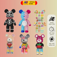 Xếp Hình BEARBRICK 46cm Abana,Bộ Lego Bearbrick Mặt Quỷ/Chữ Cái/Ôm Hoa/Tai Nghe Giúp Giải Trí, Tăng Cường Tư Duy Cho Trẻ