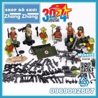 Xếp hình Bộ đội Việt Nam Việt Cộng chống Mỹ cứu nước 1975 đi kèm rất nhiều phụ kiện vũ khí Lego Minifigures DIY D71010