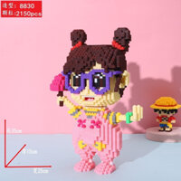 xếp hình búp be công chúa búi tóc 35cm Đồ chơi xếp hình lắp ráp nanoblock nano block cho bé(TẶNG BÚA)