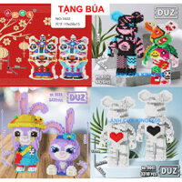 xếp hình cặp đôi bearbrick thỏ stella 28-35cm (TẶNG BÚA) Đồ chơi xếp hình lắp ráp nanoblock nano block cho bé