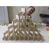 Xếp Hình DOMINO 1 bộ 60 thanh [an toàn, thân thiện] Giúp trẻ rời xa tivi. điện thoại.