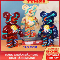 Xếp hình Gấu Bearbrick 35cm ( TẶNG BÚA) Đồ chơi lắp ráp mô hình cỡ lớn bear bricK cho bé