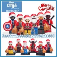 Xếp hình Giáng sinh Siêu anh hùng Marvel - X-men - Deadpool Merry Christmas 2019 Lego Minifigures Xinh X0222