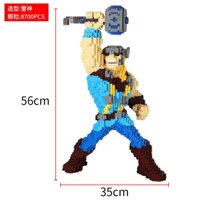 Xếp hình lắp ráp mô hình cỡ lớn 56cm siêu nhan thor cầm búa nano 3D