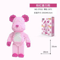 Xếp hình Lego BEARBRICK  Hồng Phấn cở  size 35 cm đồ chơi xếp hình 3d cho bé chuẩn mẫu có sẵn