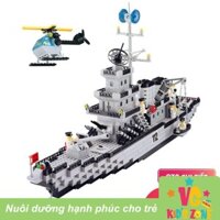 Xếp hình Lego Enlighten 112 mẫu chiến hạm Battleship 970 miếng ghép cho bé thỏa sức sáng tạo VG KID'S ZONE
