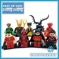 Xếp hình Loki - Robin - Wolverine - shazam - Flash - Nightwing - Venom - Deadpool DC Lego Minifigures Xinh X010 - 018