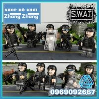 Xếp hình lực lượng đặc nhiệm phản ứng nhanh SWAT Mỹ đầy đủ phụ kiện Lego Minifigures 820024 no.820024
