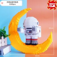 Xếp hình mèo phi hành cung trăng lắp ráp mô hình cỡ lớn 2 nano 3d (HÀNG CHUẨN)