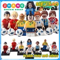 Xếp hình mô hình cầu thủ bóng đá nổi tiếng gồm Ronaldo - Messi - Cavani Lego Minifigures Koruit KT1003