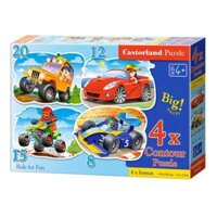 Xếp hình puzzle các phương tiện cơ giới 4 bộ 8/12/15/20 mảnh CASTORLAND B-043057