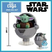 Xếp hình Star Wars bé Baby Yoda tặng kèm kén xám Lego Minifigures WM930