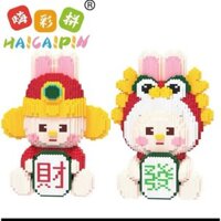 xếp hình thỏ mon thỏ thần tài 40cm gaipin (TẶNG BÚA) Đồ chơi xếp hình lắp ráp nano block cho bé