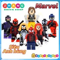 Xếp hình Whiplash - Spider-Girl - Tarantula - Paladin - Ultimate Deadpool Siêu anh hùng Lego Minifigures POGO PG8057