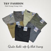 [XẾP LY] QUẦN KAKI NAM TRUNG NIÊN Xếp Ly, Cotton, Dáng Suông