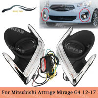 Xf Một Cặp 2 Chiếc DC 12V DRL LED Chạy Ban Ngày Đèn Sương Mù Phù Hợp Cho Mitsubishi Attrage Mirage G4 2012-2021