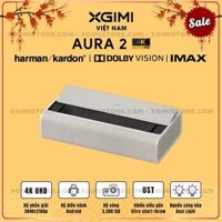 Xgimi Aura 2 - Máy chiếu siêu gần thông minh tích hợp hệ điều hành Android, nguồn sáng kép Dual Light 2.0, độ sáng 2300 ISO lumens, phân giải chuẩn 4K UHD, hỗ trợ các tính năng căn chỉnh thông minh, loa Harman Kardon, chuẩn Dolby Vision và IMAX Enhanced