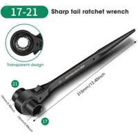 Xh 17-21mm Ratchet Cờ Lê Ổ Cắm Hoa Mai Đa Năng Đuôi Nhọn Có Thể Điều Chỉnh Ổ Cắm Adapter Dụng Cụ Cầm Tay Cờ Lê