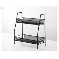 Xh Giá để bàn Giỏ đựng đồ sắt rèn hai lớp Phòng tắm Giá đựng đồ phòng tắm Giá đựng gia vị nhà bếp có thể tháo rời