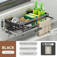 Xh Space nhôm đục lỗ-miễn phí treo tường kệ bếp Khăn lau bát đĩa lưu trữ Kệ vệ sinh Cốc hút chân đế giặt kệ lưu trữ