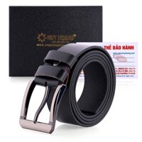 XH4138 - Dây nịt nam Huy Hoàng bát gài bản lớn màu đen