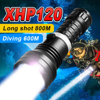 Xhp120 Đèn pin lặn mạnh mẽ nhất 600M Đèn pin lặn biển chuyên nghiệp Đèn pin LED công suất cao Đèn pin dưới nước IPX8