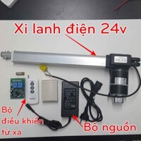 Xi lanh điện 12 đến 24v tải 200kg 2000N hành trình 280mm, bộ điều khiển, nguồn