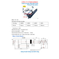 Xi lanh điện tự động 12v lực nâng 1500N, model HY-02, hành trình 600mm, 700mm, 800mm, 900mm, 1000mm.