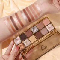 Xi Măng Eyeshadow Palette 12 Màu Matte Long Lanh Ngọc Trai Màu Đất Lâu Chống Thấm Nước Sáng Bóng Trang Điểm