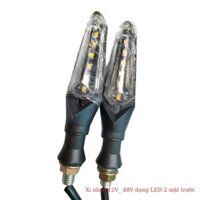 Xi nhan 12V, 48V dạng LED 2 mặt trước sau, gắn xe máy, xe điện Xmen, NIJIA, CAP A, 133 và nhiều loại xe khác nhau