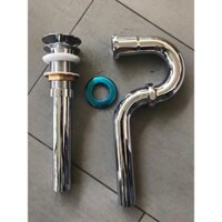 Xi phông inox nhấn thoát nước chậu rửa mặt , xi phông không có lỗ thoát tràn, thường dùng cho chậu bàn đá