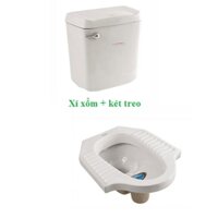 Xỉ xổm + Két nước treo tường