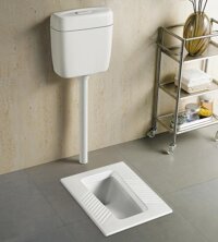 Xí xổm két treo nhựa xả nhấn Miken MKX-6016