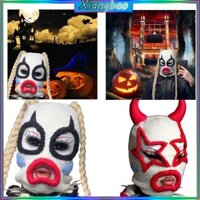 Xiangbao Ma Quái Dệt Kim Mũ Bò Ấm Cổ Halloween Balaclava Mũ Chú Hề Trang Phục Balaclava Mũ Có Bím Tóc Mũ Đội Đầu