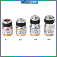 Xiangbao Nâng cấp Ống kính hiển vi kim loại ống kính mục tiêu Achromatic 4X 10X 40X 100X
