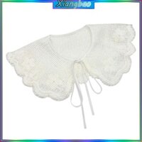 Xiangbao Nữ Rỗng Móc Dệt Kim Hoa Giả Cổ Khăn Choàng Mini Capelet Len Khăn Cho Áo Sơ Mi Không Cổ Và Áo Len