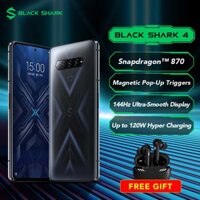 Xiaomi Black Shark 4 Global Version 5G Gaming Smartphone 6GB 8GB 12GB RAM 128GB 256GB ROM Snapdragon 870 NFC Magnetic Pop-Up Triggers 144Hz with 67W fast charger Cellphone