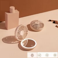 xiaomi  Quạt Mini Gấp Gọn Có Đèn Led Và Gương Trang Điểm