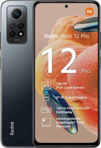 Xiaomi Redmi Note 12 Pro 4G (256GB + 8GB) Mở khóa toàn cầu, Camera Pro Triple 108MP, thị trường Mỹ (Tmobile/Tello/Mint), kèm bộ sạc ô tô kép 33w nhanh, màu Graphite Grey.