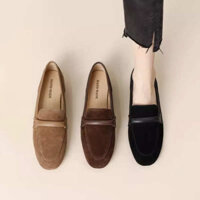 Xiaonan Original ~ Rất Lớn Dễ Mặc ~ Đế Mềm Da Lộn Trơn Trượt Tất Cả Trận Đấu Cho Nữ Giày Gót Bằng Oxford Retro