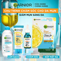 {XIAOYOU Beauty} Sữa rửa mặt 3-trong-1 giảm mụn & sáng da Garnier Bright Complete Anti-Acne Foam 10