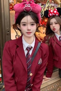 Xiaoyouyoyo Đồng Phục Hàn Quốc Phong Cách Đại Học Phù Hợp Với Mùa Thu Đông Jk Phù Hợp Với Áo Khoác Disney Đồng Phục Học Sinh Hàn Quốc Em Gái