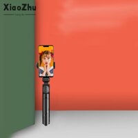 xiaozhubangchu Gậy Tự Sướng Bluetooth Không Dây Đa Năng Có Giá Đỡ Tích Hợp Đèn Cho Điện Thoại