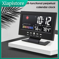 [Xiapistore] Đồng hồ kỹ thuật số 8082T Dự báo thời tiết Lịch vạn niên Màn hình màu LED Hiển thị nhiệt độ Độ ẩm Đồng hồ đánh thức cho gia đình