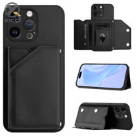Xicci Cho iPhone 12 12ProMax 11Pro 11 XR XS 7 8 + SE Ốp Lưng Da Lật Khe Cắm Thẻ Ví Có Chân Đế Ốp Lưng Cảm Giác Da PU Đế Chống Sốc Vỏ Điện Thoại Di Động